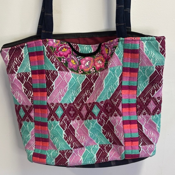 Handmade Handbags - Colorful Patterned Tote Bag Handmade in Guatemala
